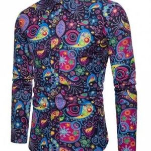 Long Sleeve Casual Paisley Print Shirt